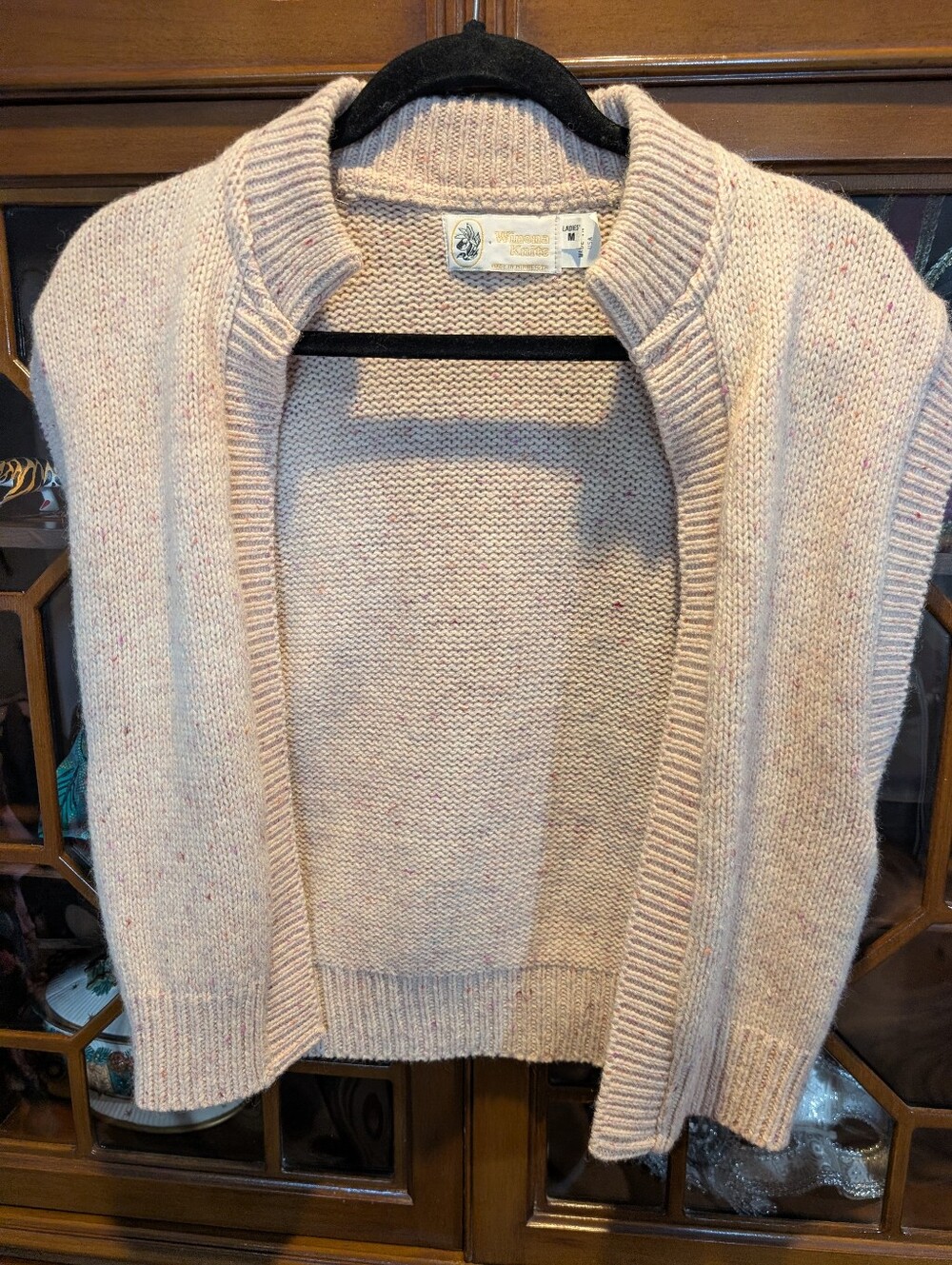 Vintage Winona Knits Oatmeal Fleck Wool Cardigan – Made in Minnesota – Size M